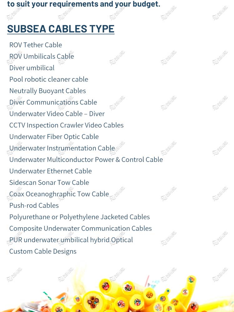 Underwater Multi Conductor Cables with Kevlar 