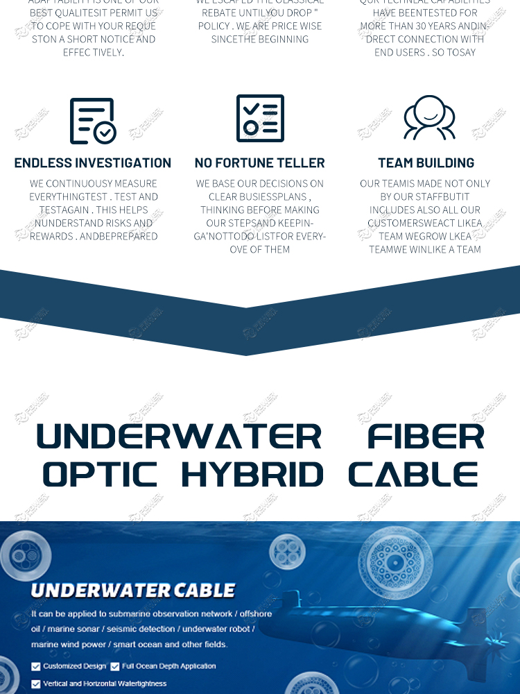 Underwater Fiber Optic Hybrid Cable 