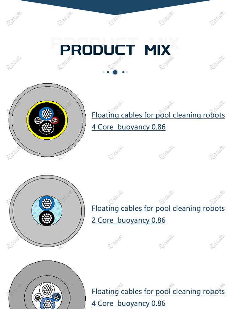 Floating cables for pool cleaning robots