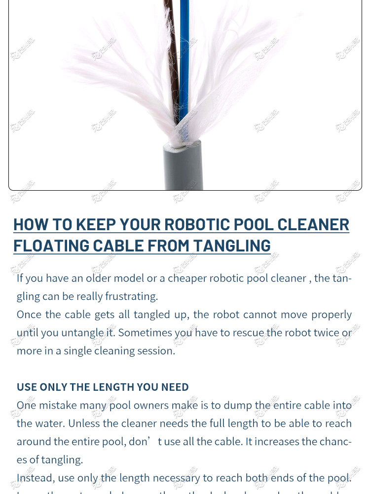 Floating cables for pool cleaning robots