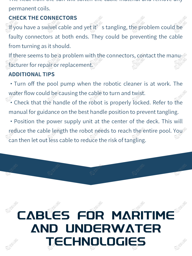 Floating cables for pool cleaning robots