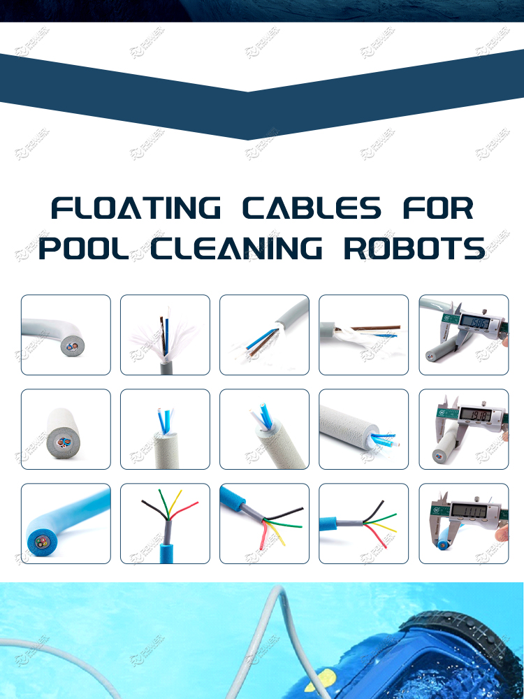 Floating cables for pool cleaning robots