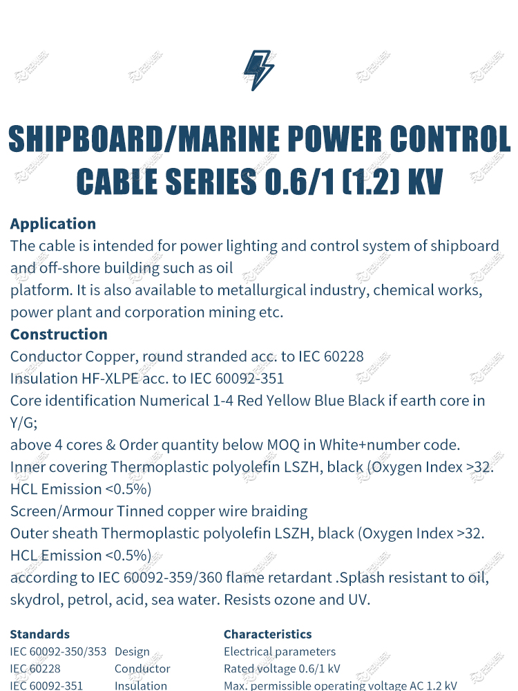 Marine Power Control Cable