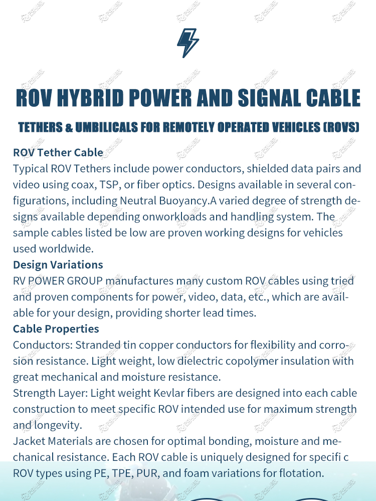 ROV Hybrid POWER AND SIGNAL Cable