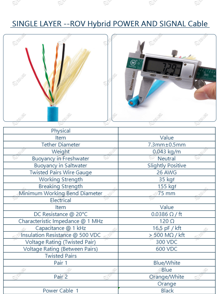 ROV Hybrid POWER AND SIGNAL Cable