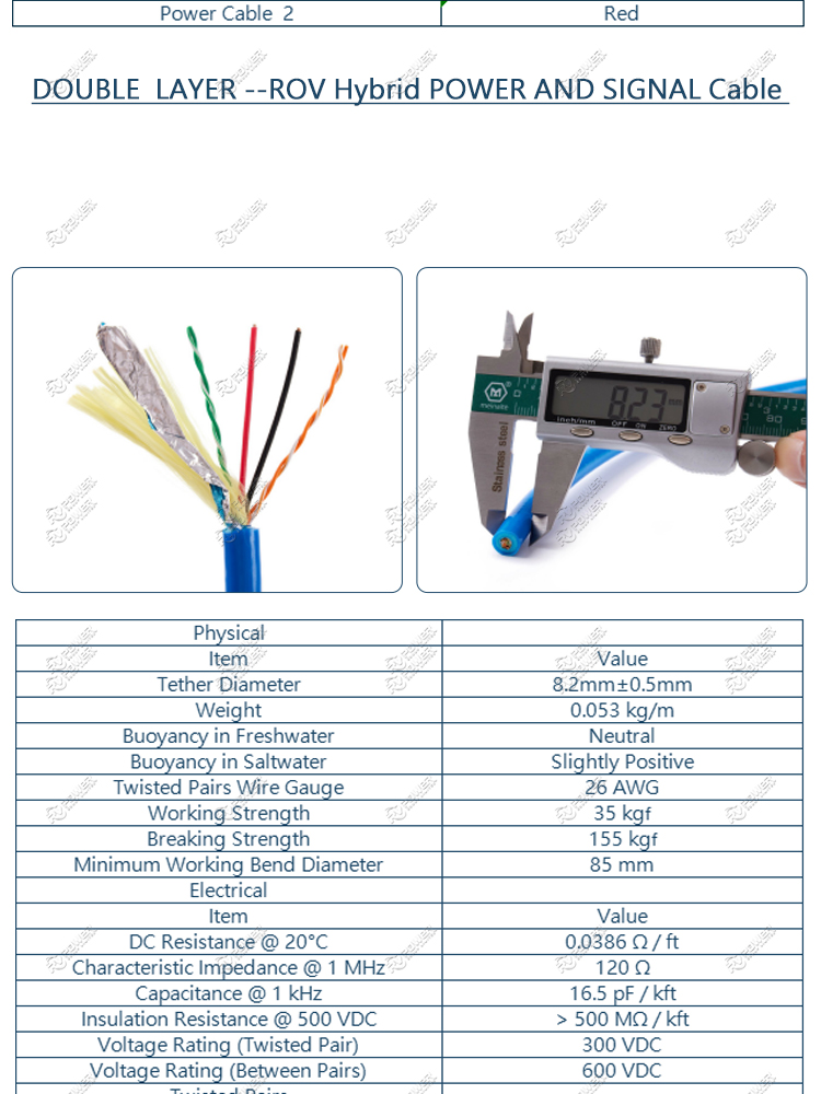 ROV Hybrid POWER AND SIGNAL Cable