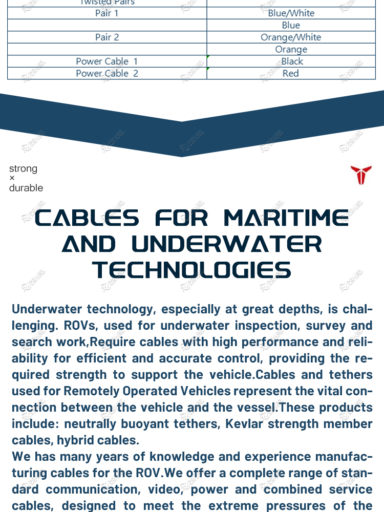 ROV Hybrid POWER AND SIGNAL Cable