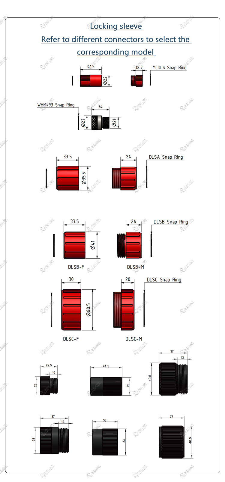 Nuts and washers and Locking sleeve 